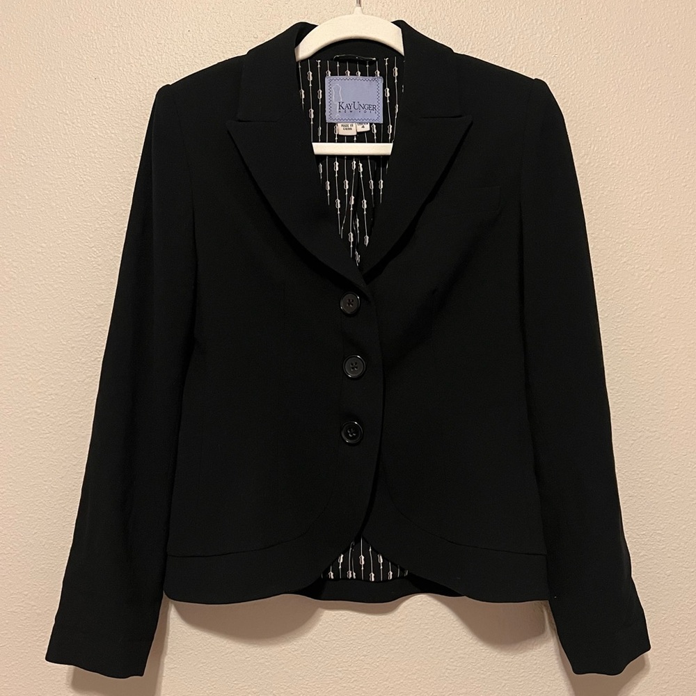 Kay Unger New York 🖤 Black Blazer Business Suit Jacket